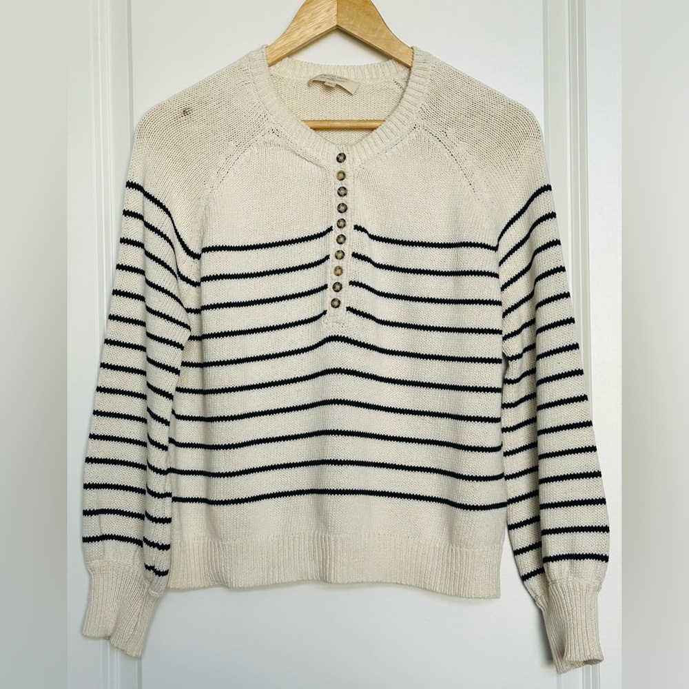 Sezane Leontine Jumper in Ecru Navy Stripes Size XS